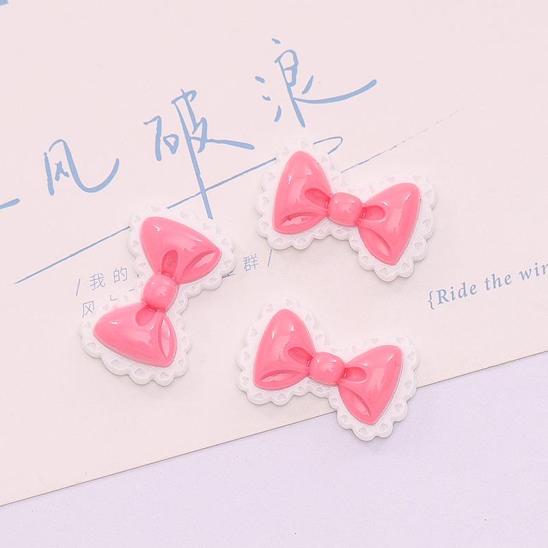 10 Pcs New Lovely Mixed Color Cartoon Bow Resin Scrapbook Diy Jewellery Hairpin Accessories Decorate Workmanship A66