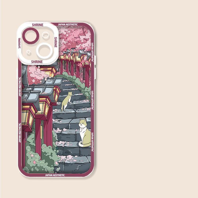Cute Beautiful Anime Scenery Cherry Blossom Street Case For Xiaomi Redmi 15C 13C 13 12C A5 Redmi Note 15 14 13 12 Pro Plus 5G 4G