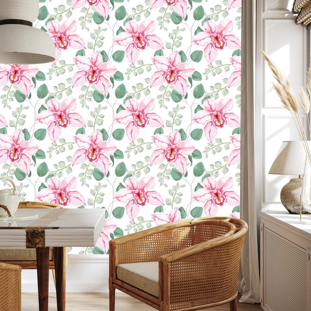 Beautiful orchid wallpaper for living room and bedroom 50x1000