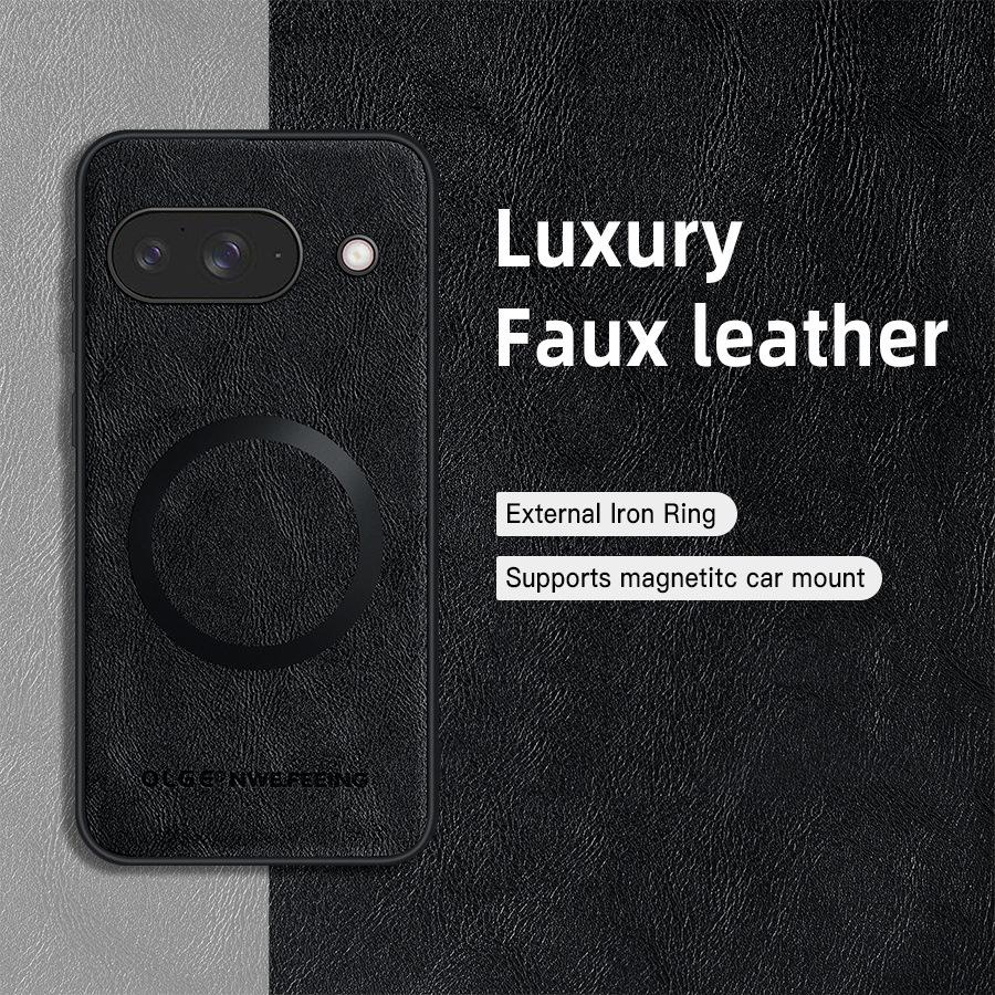 

Magnetic Phone Cases For Google Pixel 9A 7A 8A Vintage Classic Leather Case For Google Pixel 8 7 9 Pro XL Shockproof Back Cover Google Pixel 9 чёрный