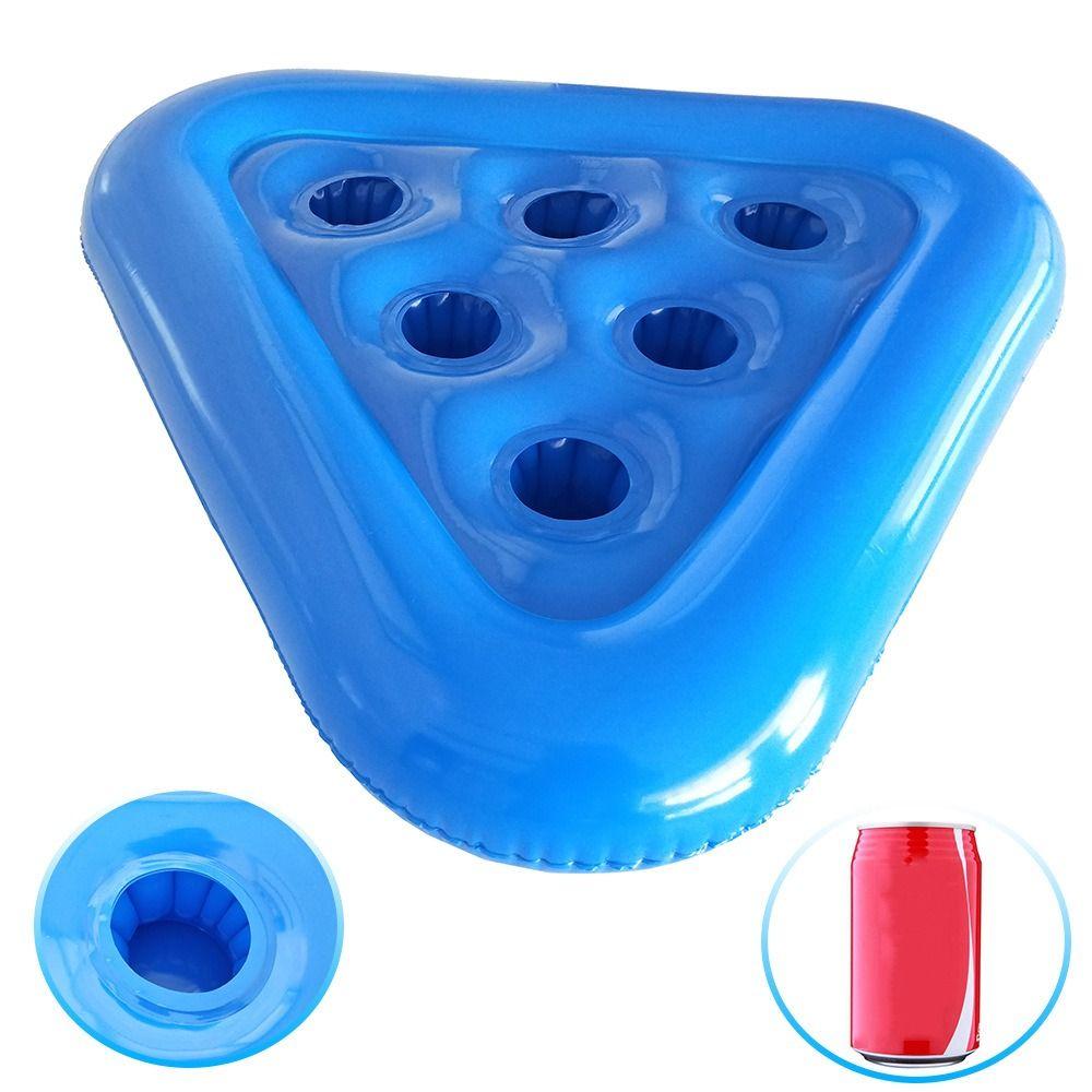 Interactive Inflatable Triangle Cup Holder PVC Float Bathing Pool Toy Outdoor Lawn Parties