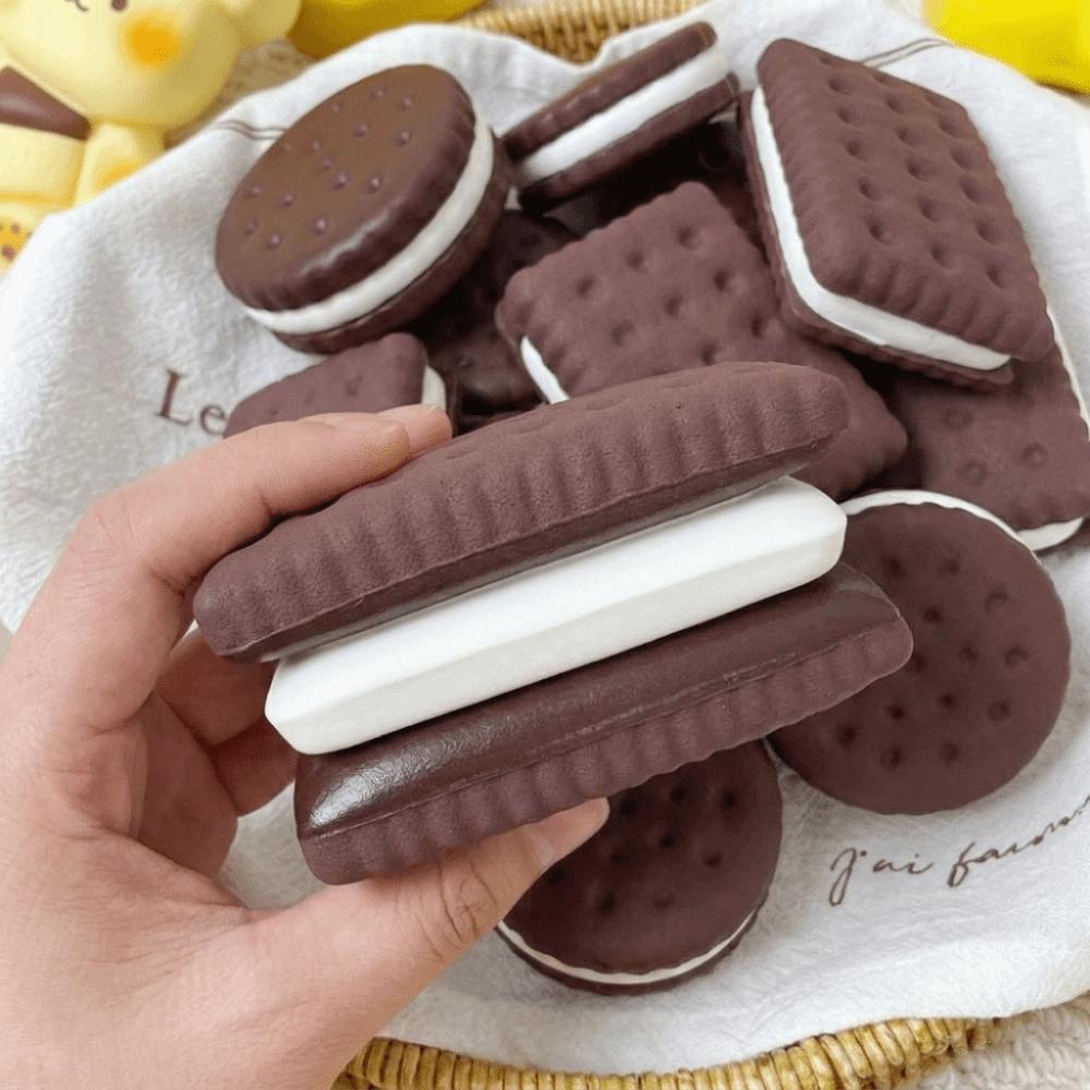 Soft Texture Simulation Cookie Squeeze Toy Slow Rebound Biscuit Soda Cracker Fidget Toy  Hand Relax