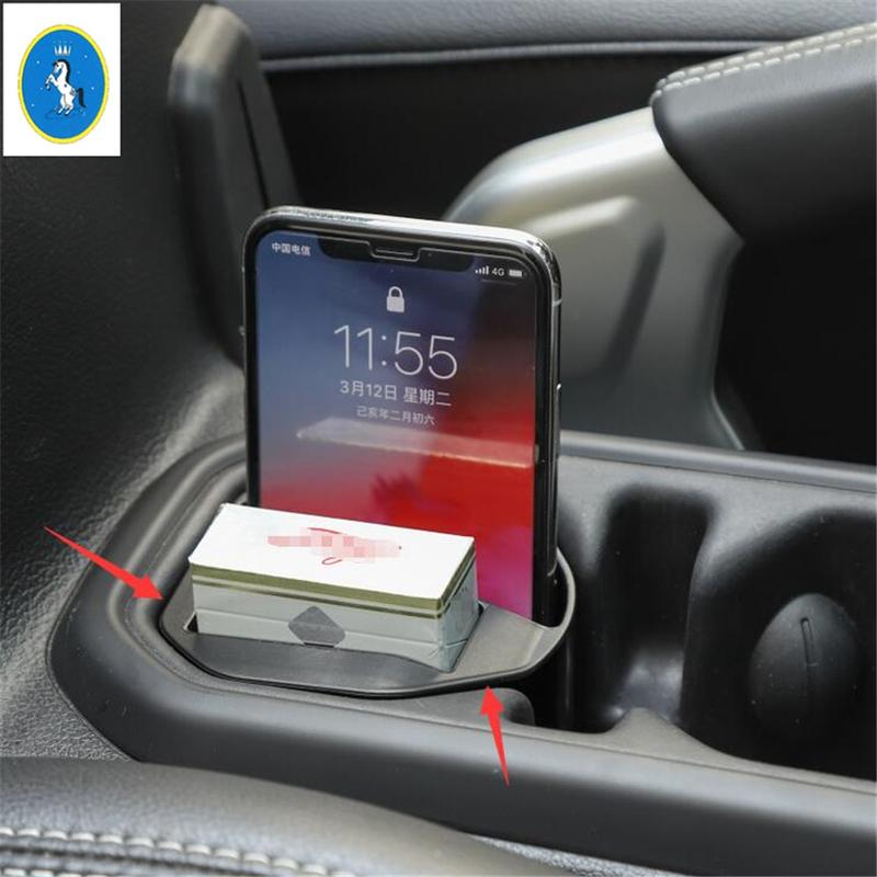 Black Plastic Car Front Seat Water Cup Holder Storage Container Box Cover Interior Accessories For Jeep Wrangler JL 2018 -