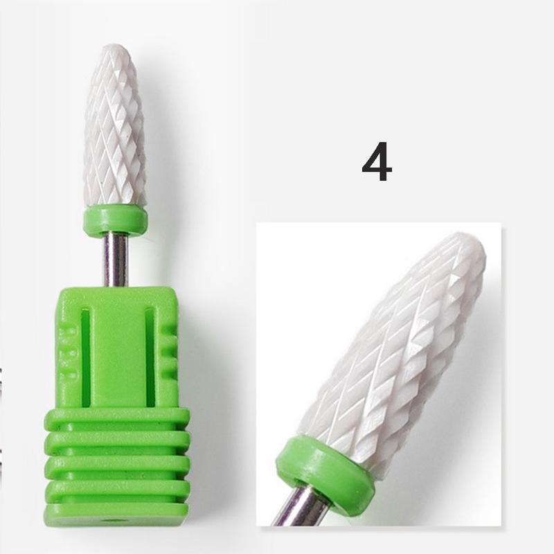 Ceramic Nail Drill Bit Art Smooth Flat Top Rotary Manicure Pedicure 3/32" Shank
