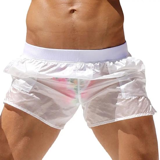 Breathable Swim Trunks Soft Beachwear See-through Design Swimming Pants Water Sports Clothing