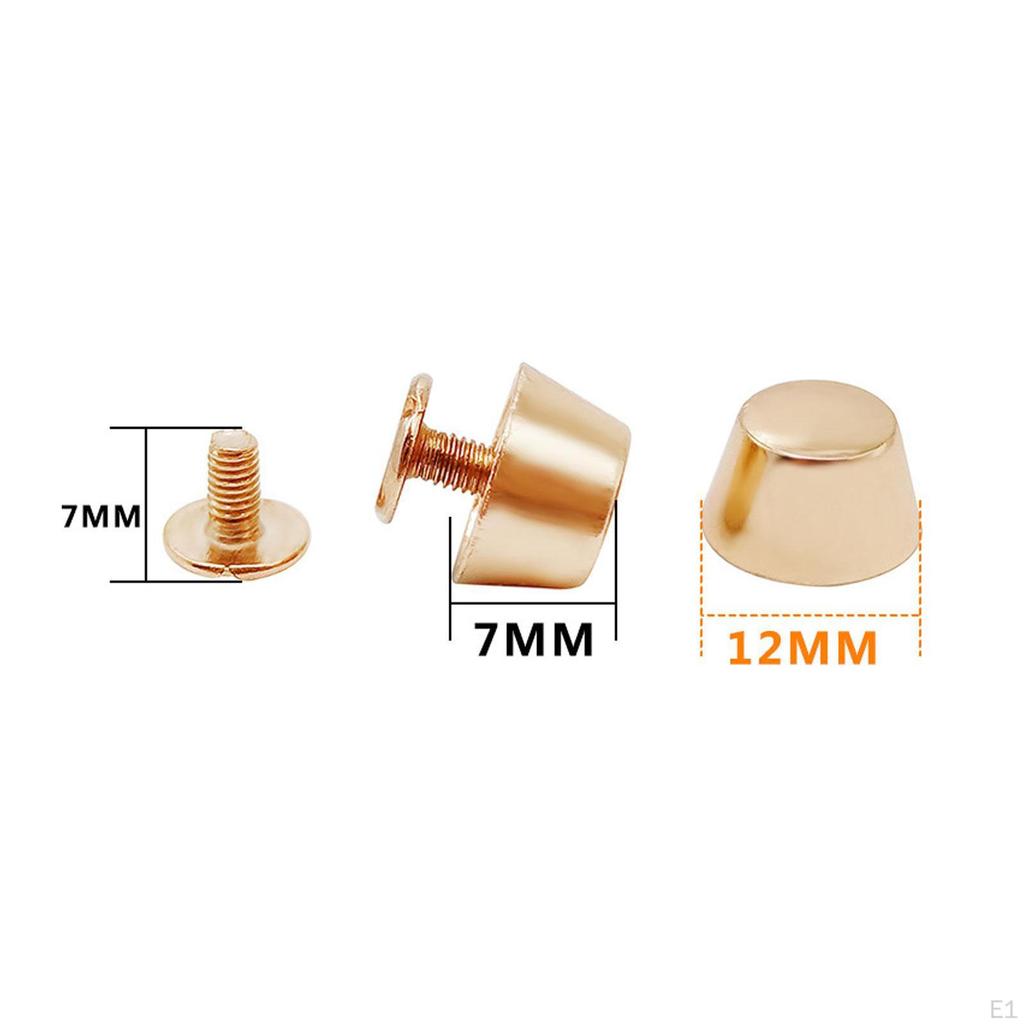 25 Pieces 12mm Screw Back Rivets Studs Alloy Nailhead Round Flat for Jackets