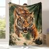 Tiger Print Flannel Blanket Comfortable Soft Flannel Blanket Animal 3D High Definition Print Home Blanket