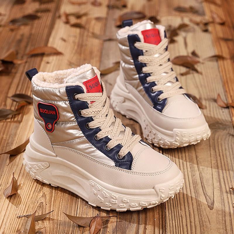Fashionable versatile snow boots women winter warm cotton shoes thick soles increased height casual comfortable short boots 35 2948₽