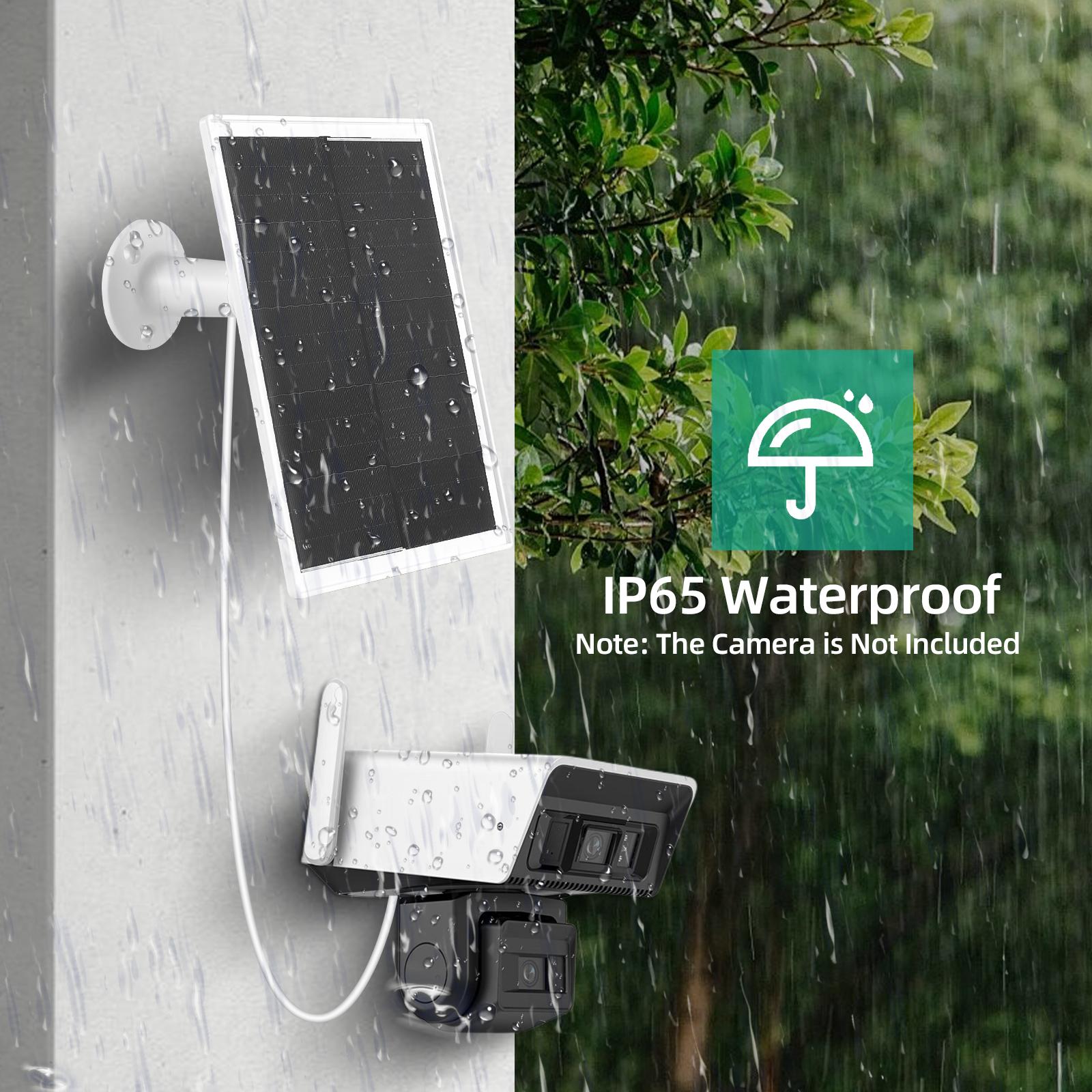 

Солнечная панель 10 Вт для камеры видеонаблюдения 5 В Порт Type C Зарядное устройство для солнечной панели камеры с водонепроницаемостью IP65 Кабель 9,84 фута 360 BlackMicro USB