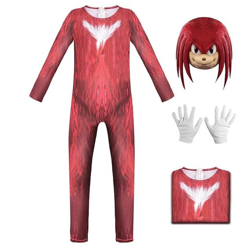 Halloween Game Sonics Spinball Cosplay Costume The Hedgehog Classics Cos Jumpsuits Mask For Children Party Halloween