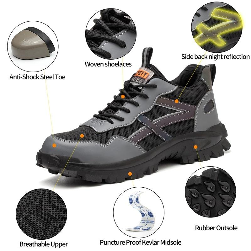 Men's Anti-smashing and Anti-piercing Safety Shoes, Breathable, Comfortable and Wear-resistant Safety Shoes In Summer