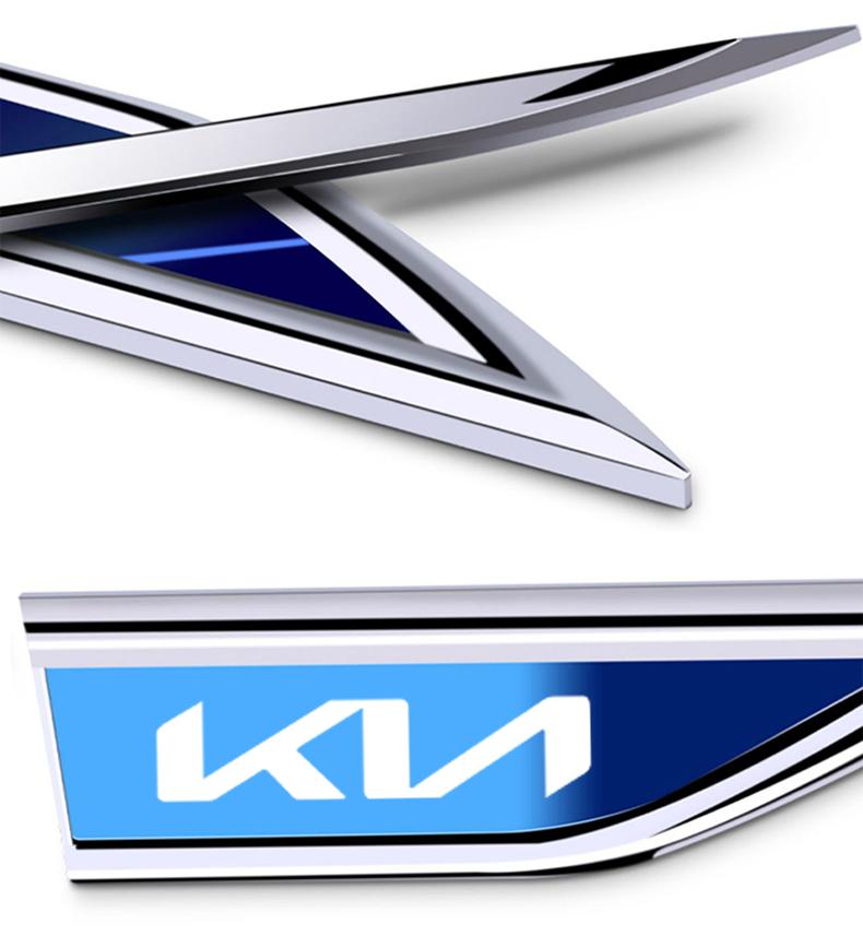 CLFW1 2Pcs Car Decoration Accessories Fender Metal Badge Sticker Decals For KIA KN GT-Line Sportage Ceed Rio Picanto Sorento Soul