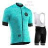 Mens Cycling Jersey Set With Straps Short Sleeve Slim Fit Bike Wear