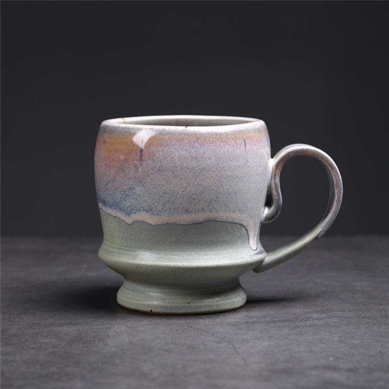 Tasse en céramique de grande capacité de style moyen-oriental Grand approvisionnement Tasse à eau à glaçure changeante au four Tasse à café rétro