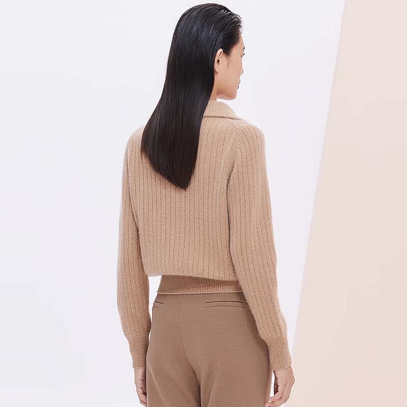 JESSIE Women's Stylish Lapel Long-Sleeve Knit Sweater JMWHM339