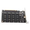 M.2 NVME SSD to PCIE X16 Adapter 4 Port High Speed 4x32Gbps Soft Raid Card with Individual LED Indicator for Computers