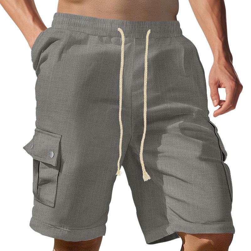 

Men Summer Multi-bag Men s Cotton Beach Casual Straight Leg Basketball Shorts Men XXXL темно-сірий