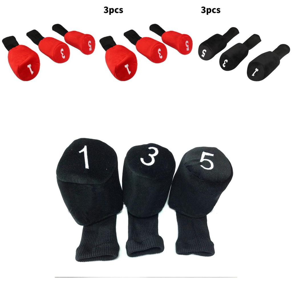 Golf Club Head Cover Set With Cotton Material For Wooden Clubs For Golfers