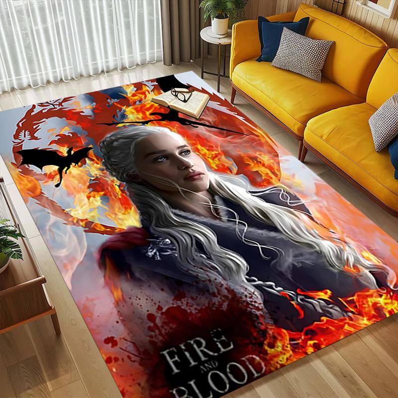 Fire Blood Living Room Non-Slip Area Rug Soft Carpet for Bedroom Game Playroom Sofa Office Home Decor Doormat Christmas Gift C9211397