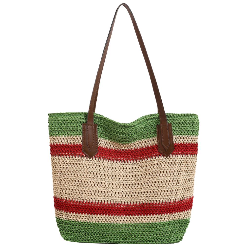Straw Shoulder Bag for Women Large Capacity Summer Beach Bag Woven Hobo Bag Crossbody Bag for Travel Holiday Shopping