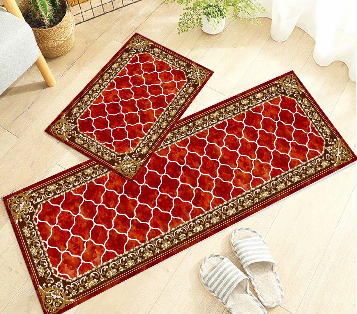 

Современные прямоугольные коврики для кухни и ванной комнаты - нескользящие, моющиеся, впитывающие коврики 50x80+50x160cm