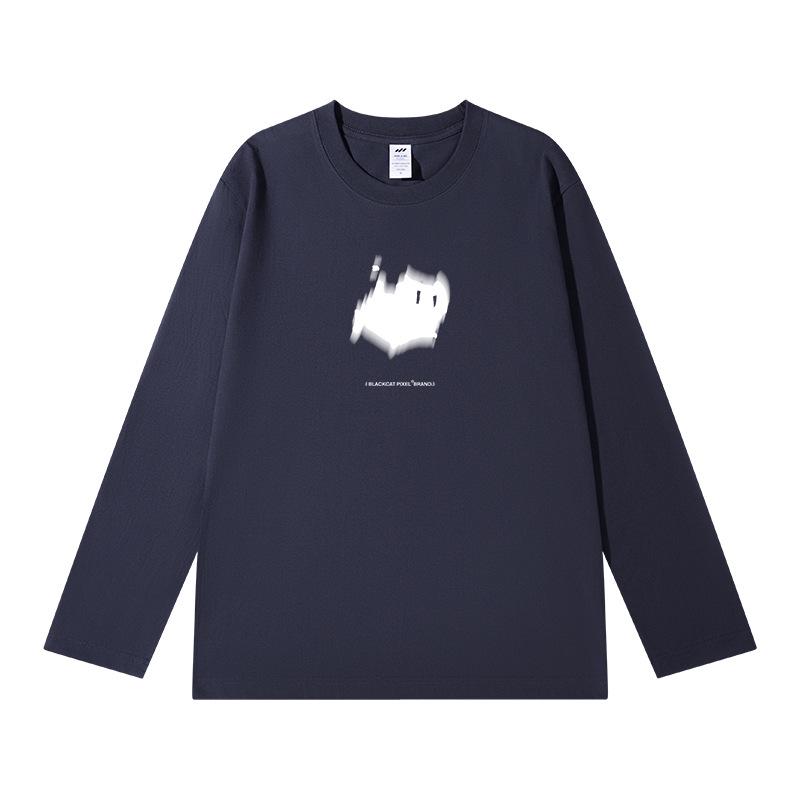 

Мужская футболка свободного кроя из чистого хлопка с круглым вырезом и длинным рукавом XL (130-150 lbs)