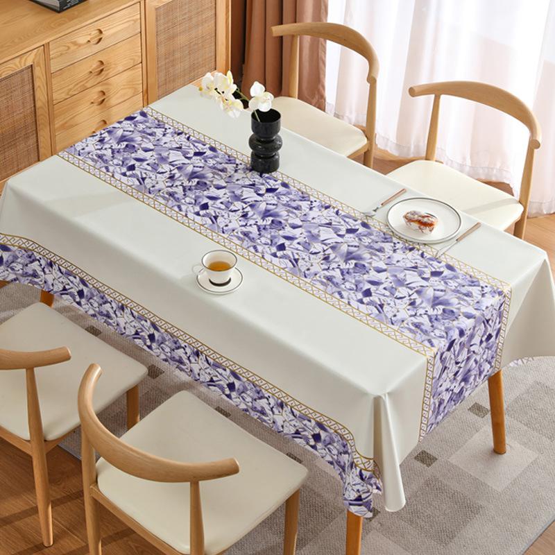 Fata de masa din PVC rezistenta la apa si la ulei Ins Tea Fata de masa rectangulara minimalista florala