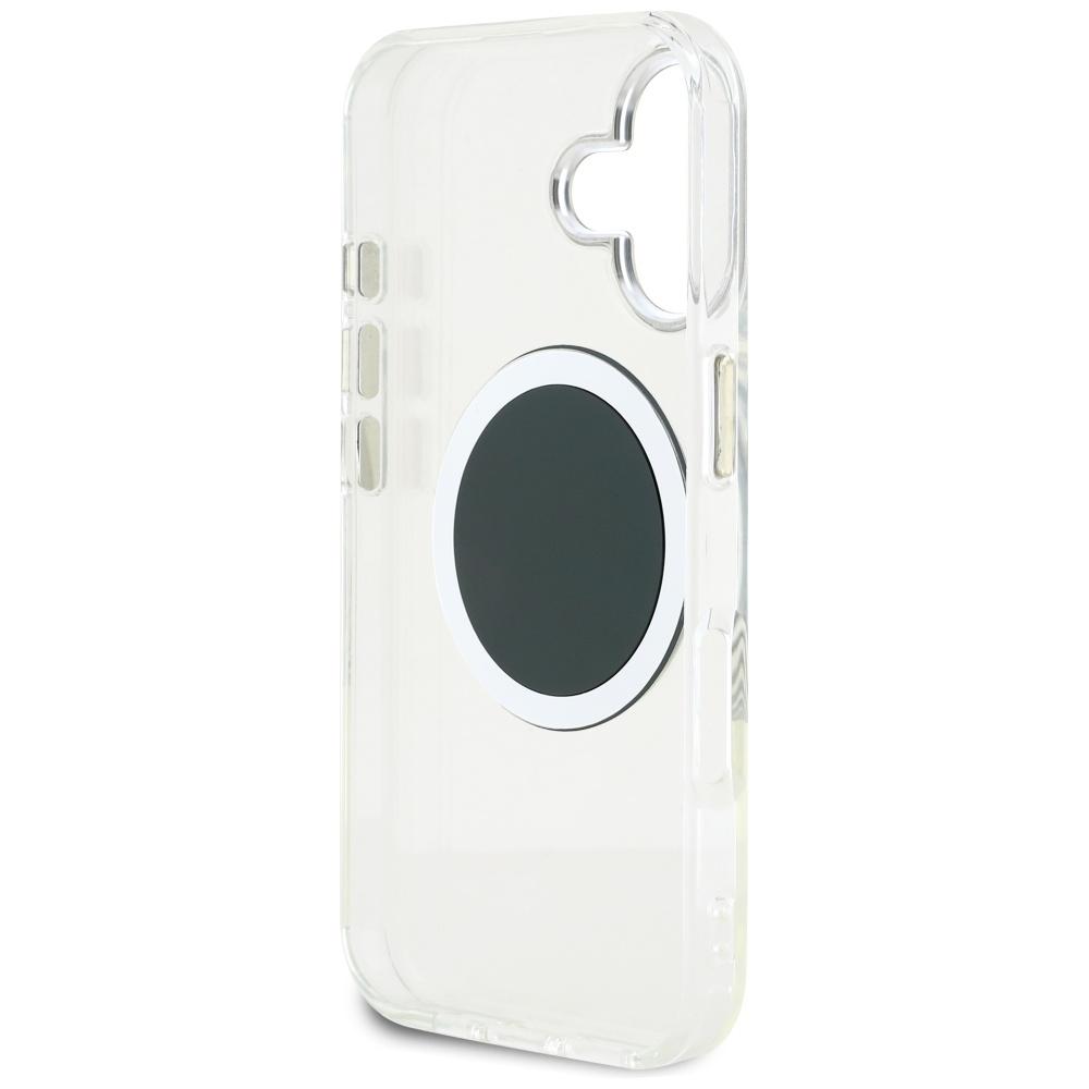 Guess Iml Metal Colored Circle Case Classic Logo Magsafe For iPhone 16 Black