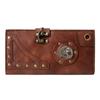 Johnature Vintage Long Wallet Card Holder Unisex Steampunk High Quality Pu Leather Solid Color Large Clutch Wallets