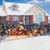 Christmas Banner, Christmas Santa, Reindeer Sleigh, Hanging Background, Family, Outdoor, Holiday, Winter Party Decoration