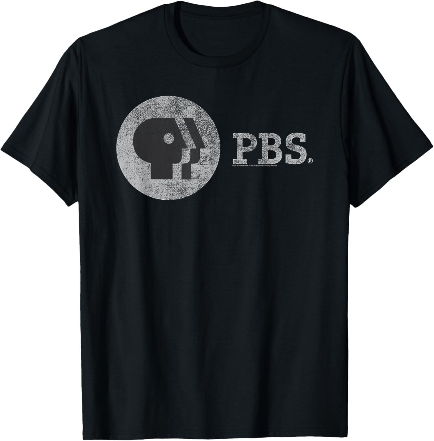 PBS Distressed Vintage Logo Public Broadcasting Unisex T-Shirt S разноцветный