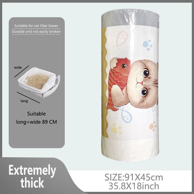 Lazy-Friendly Thick Drawstring Cat Litter Bags - No-Scoop, Disposable, and Handheld