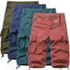 Summer Men's Below Knee Length  3/4 Long Shorts Men's Capri Pants Multi Pocket Twill Work Cargo Pants
