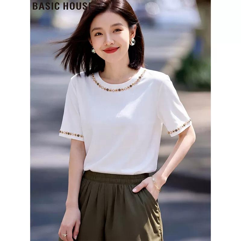 Basic House Women s Round Neck Short Sleeve T-Shirt XL