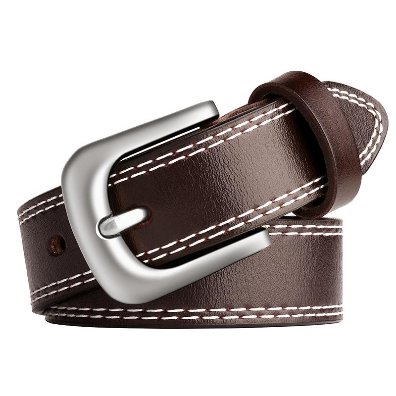 Women's Genuine Leather Pin Buckle Waist Belt - Korean Trendy Style