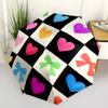 1pc Hearts Bows Automatic Open/Close Umbrella, Portable Folding Umbrella, Compact Travel Umbrella For, Birthday/Christmas Gift 5148