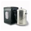 NewlineNY Stainless Steel Indoor Compost Bin for Kitchen Countertops, 1.3 Gallon Recycling Bucket with Two Charcoal Filters