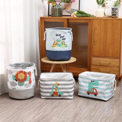 Large Capacity Folding Plush Doll Storage Basket for Kids