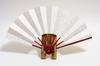 decorative with fan stand and box [Hasegawa] Kyoto-style fan, black-dyed frame, (Maiko design, 7.5 inches)