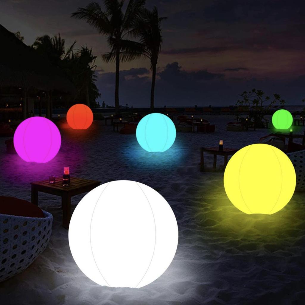 PVC Luminous Inflatable Beach Ball - 16 Colors for Outdoor and Pool Play