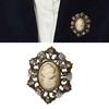 Classical Cameo Portrait Brooch Retro Filigree Design With Sturdy Alloy Women's Clothing Accessory For Gift Giving
