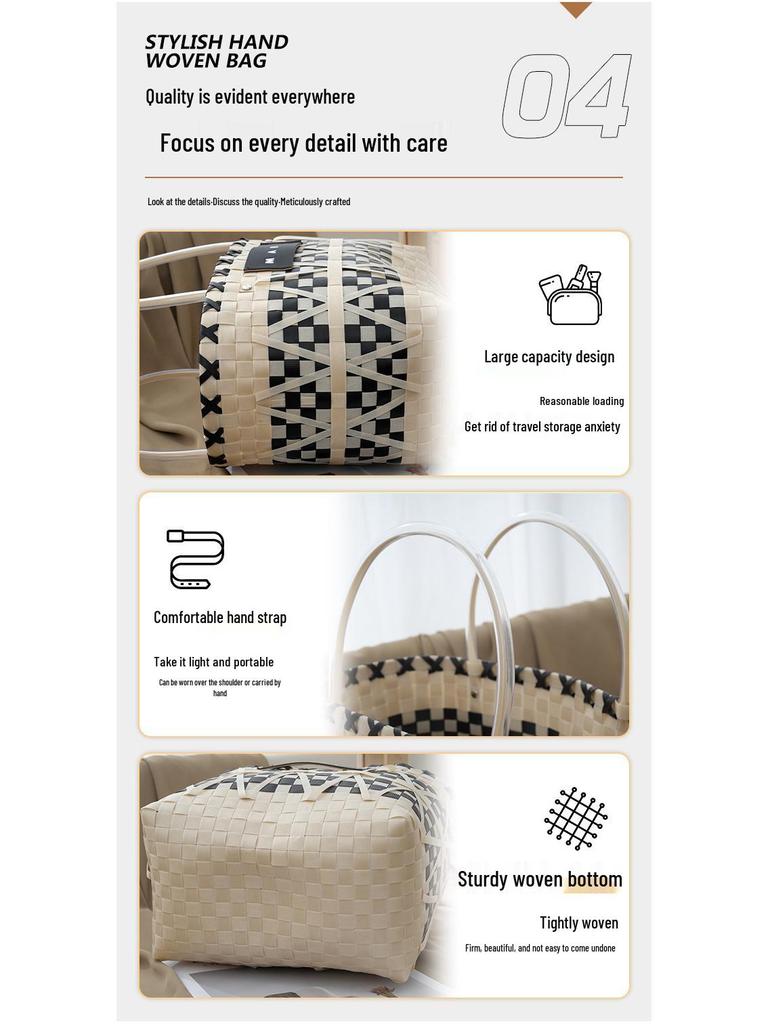 Peach Bud Wedding Basket: Handheld Knitted Gift Bag – Perfect for Bridesmaid or Bestie Favors