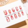 B011 Christmas Cookie Snowman Nail Art Stickers - Handmade Powder Mist Wearable Nails for Christmas Party