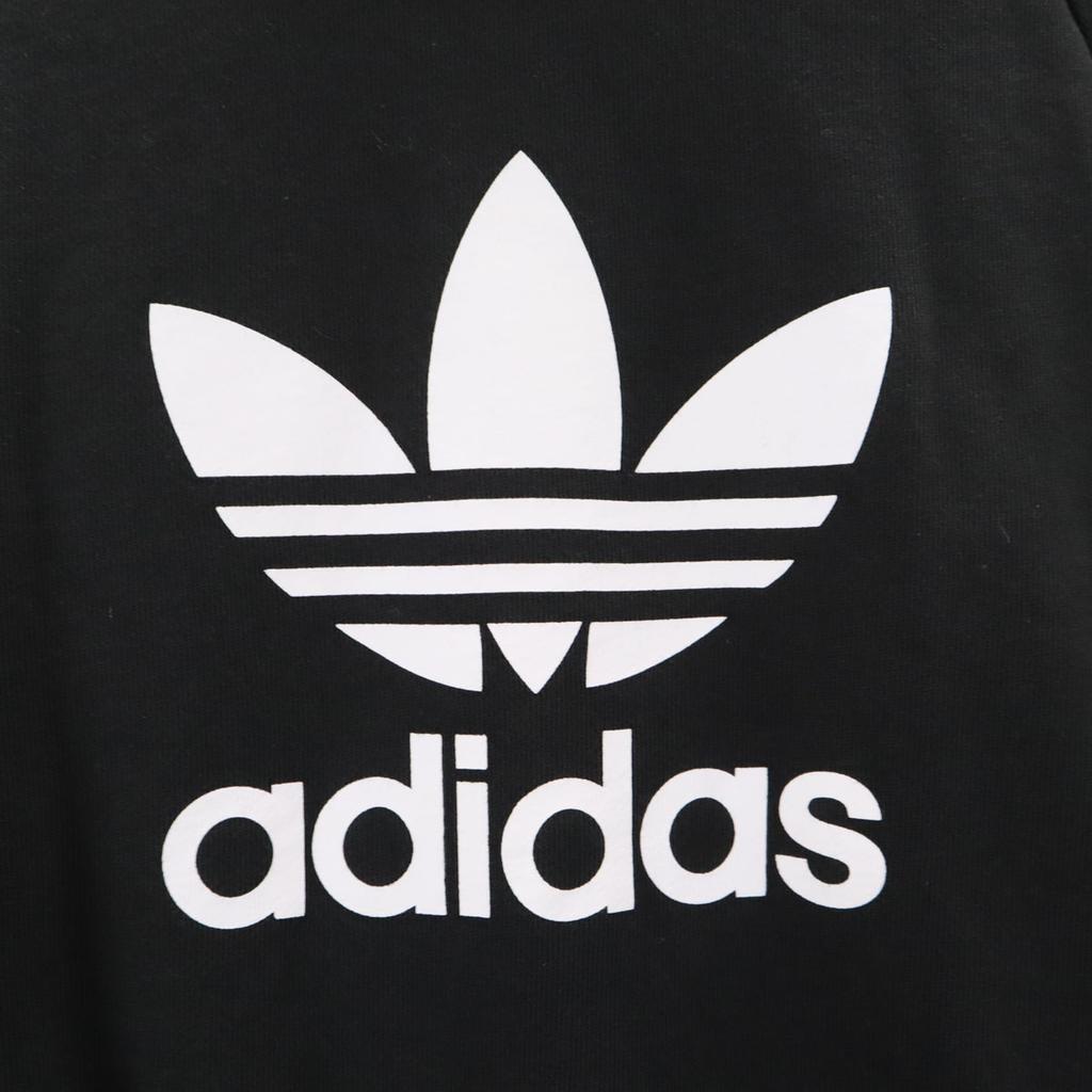 adidas Trefoil logo print Long sleeve sweat trainer S black Men's Used