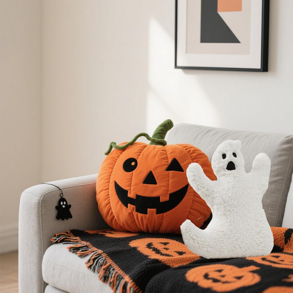 Halloween Pillow, Cute  Plush Pillow, Halloween Decorative Sofa Bed Headrest, Home Decoration Use (15 Inches)