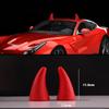 2PCS 3D Devil Horn Car Roof Decoration Stereo Bumper Hood Stickers Car Helmet Sticker Decal for Halloween Ornament Bull Horn