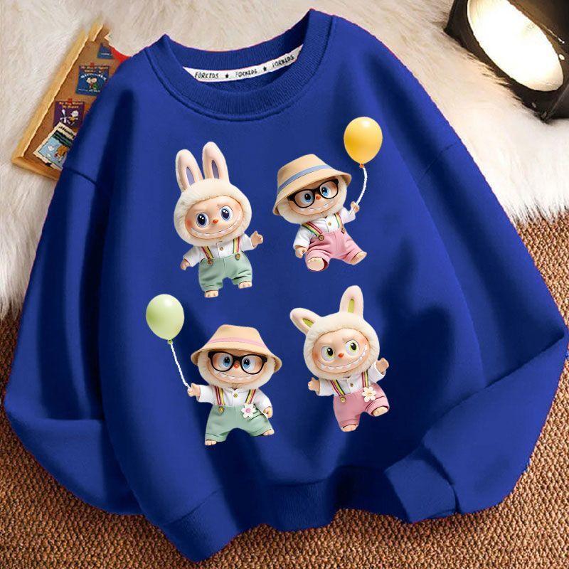 Loose Round-neck Hoodies for Children, Long-sleeved and Cute Round-neck Coats for Boys and Girls In Spring, Autumn and Winter