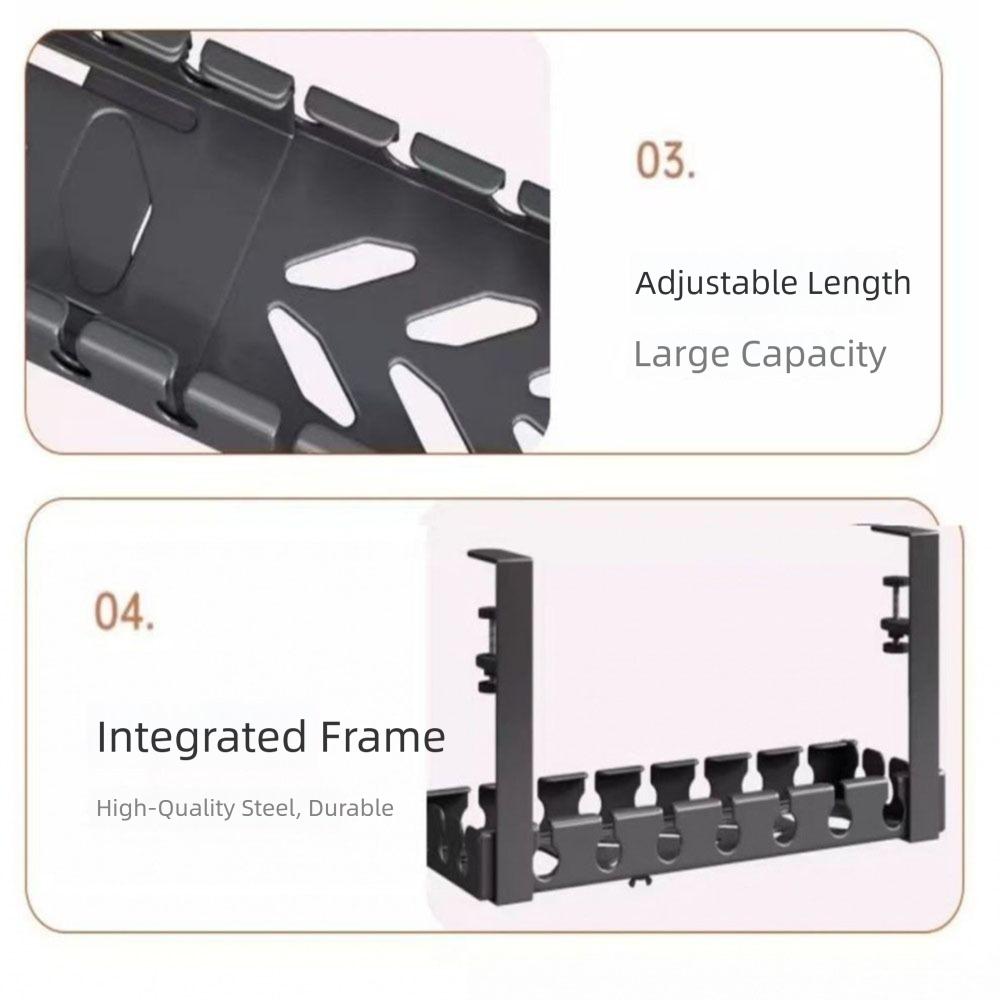 Extendable Under Desk Cable Management Tray No Drilling Cable Tray Cord Hider Raceway  for Home