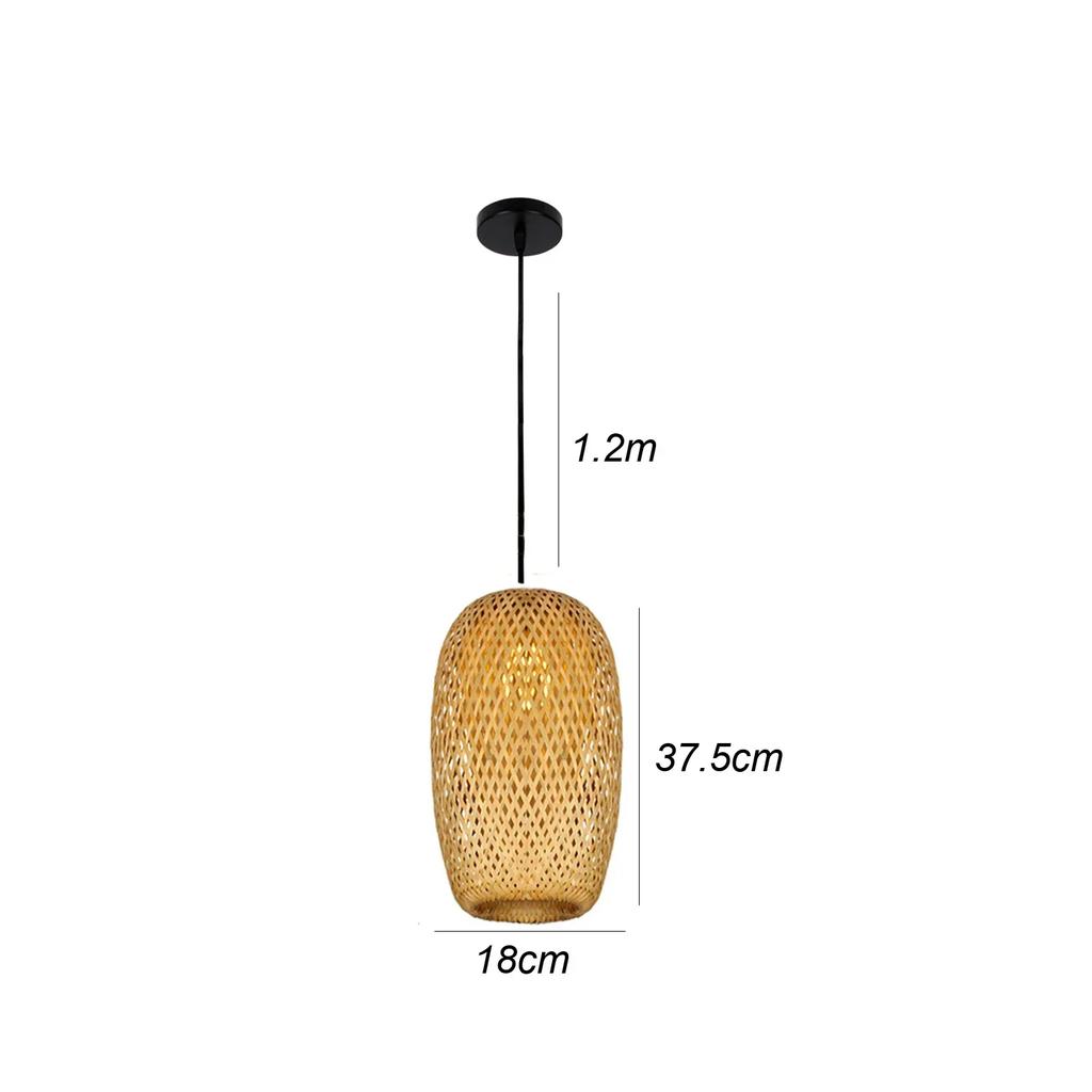 Bamboo Pendant lamo Retro Bamboo Weaving Chandeliers have base Black White Wood Restaurant Lighting Handmade Natural E27 Bulb