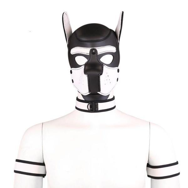 New Dog Rubber Mask Set Club Wear Cosplay Hood 4Pcs/set